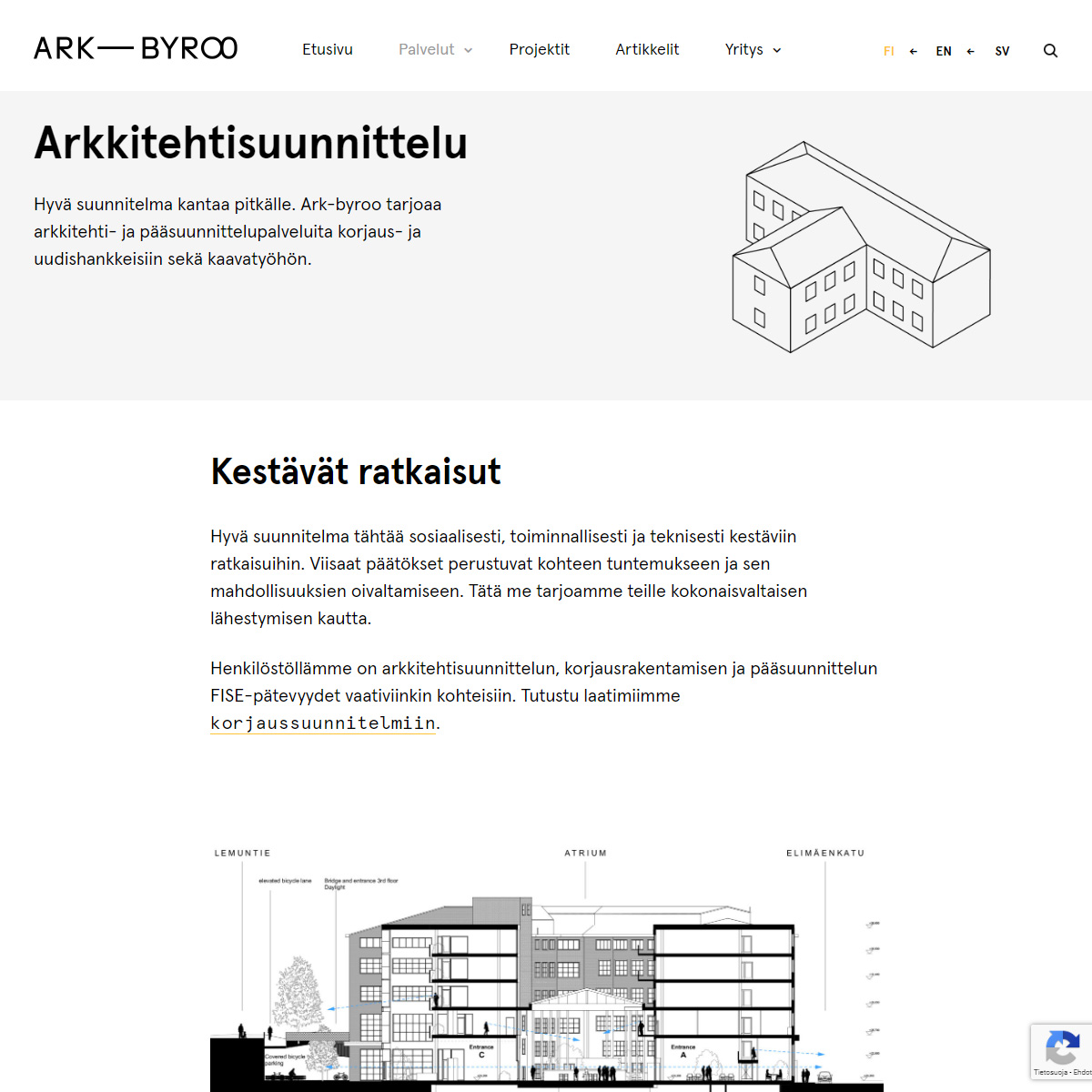 Ark-Byroo kotisivut - Arkkitehtisuunnittelu