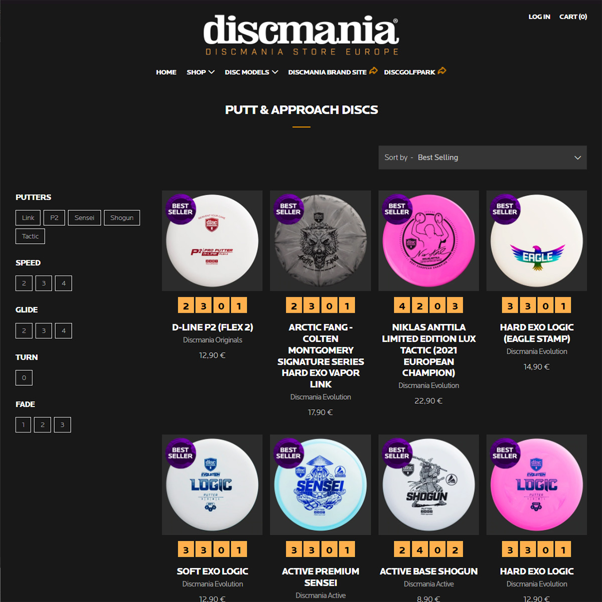 Discmania Store Europe - tuotekokoelma