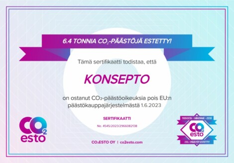 CO2eston sertifikaatti 2023